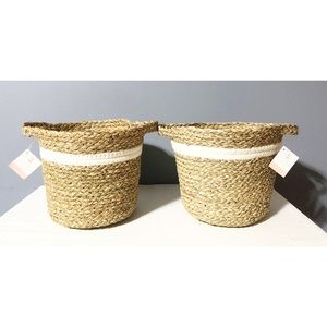 2 Wicker Storage Baskets, NEW
